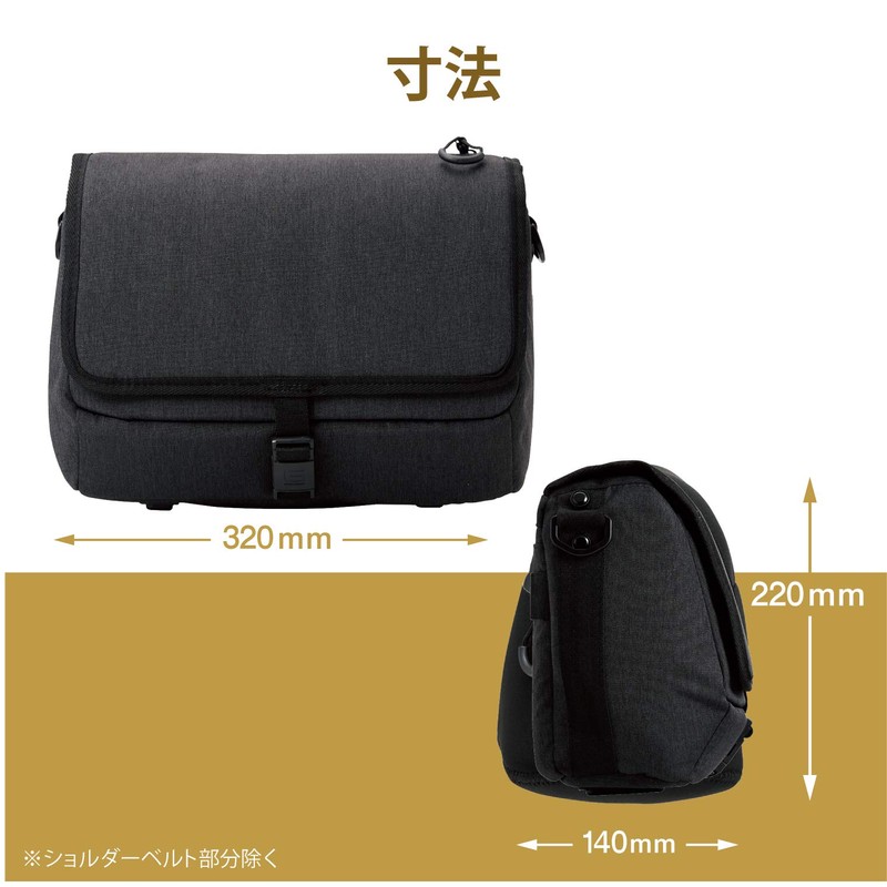 Elecom DGB-SSF02SBK Camera Case, Mirrorless SLR Camera, Shoulder Bag, Magnetic
