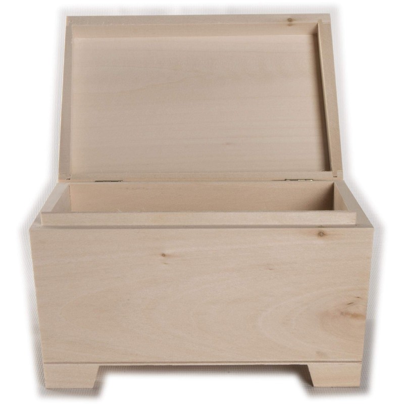Wooden Storage Chest with Curved Hinged Lid | 20 x