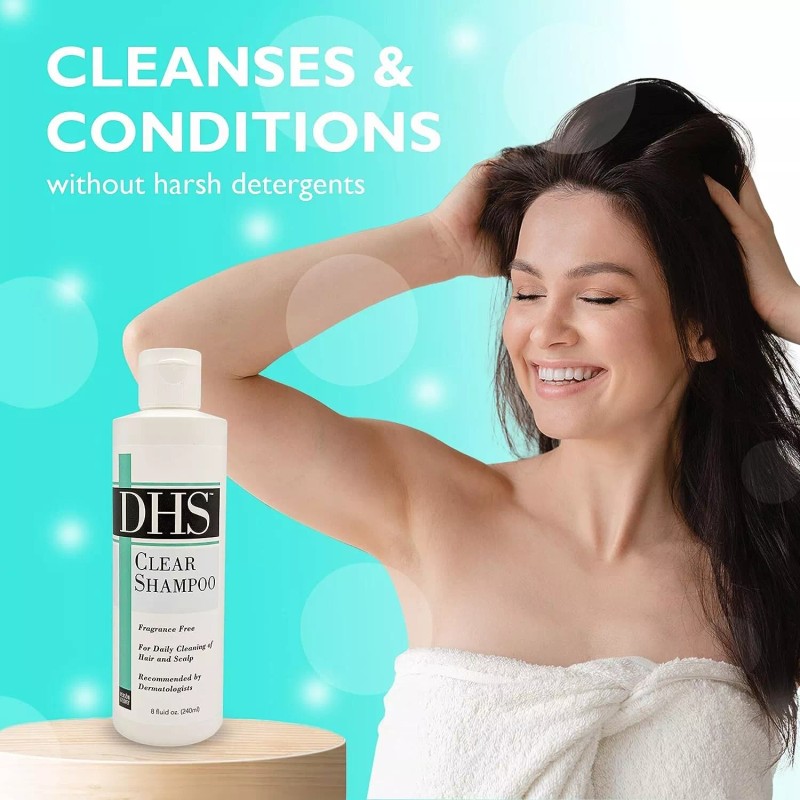DHS Fragrance-Free Clear Daily Use Shampoo 8 OZ (Pack Of