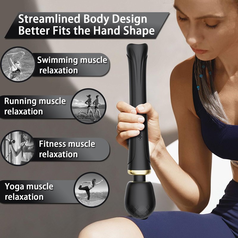 Smmgqeee Handheld Massager-Cordless Vbrating Massagers-Travel-Quiet-Relax Body Muscles-Perfect Back Legs Hand
