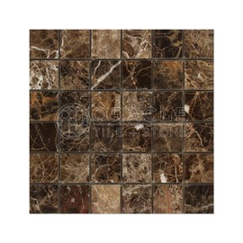 Emperador Dark Spanish Marble 2 X 2 Mosaic Tile, Polished