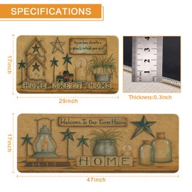 Roszwtit Farmhouse Kitchen Rugs and Mats Set of 2, Welcome to Our Farmhouse Kitchen Mat, Seasonal Holiday Cooking Sets Washable Non-Slip Floor Mats for Home Kitchen Decor - 17x29 and 17x47 Inch