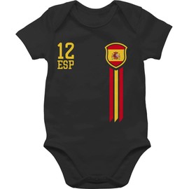 Shirtracer - Baby Bodysuit Boy Girl - 2024 Football European Championship Fan Item - 12th Man Spain Fan Shirt World Cup, 1 black