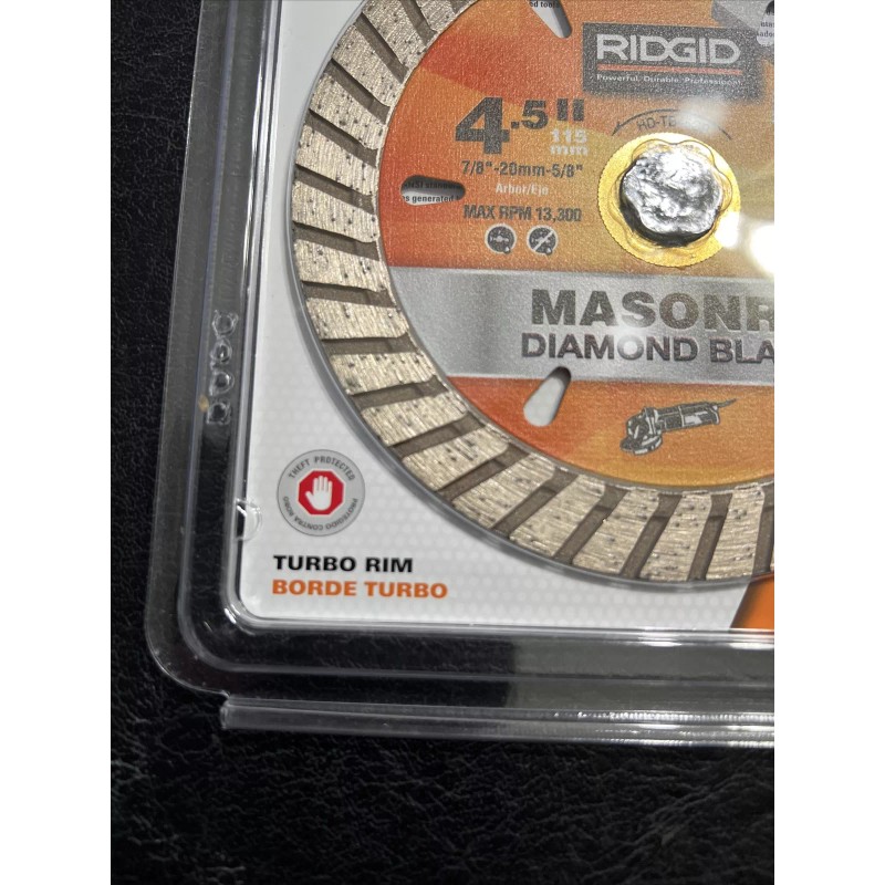 Ridgid 4.5” Diamond Blade Wet/Dry Masonry Cutting HD-TB45CP Brand New