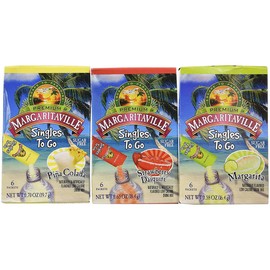Margaritaville Singles to Go Drink Mix Variety Pack - 4 Margarita, 4 Pina Colada & 4 Strawberry Daiquiri (12) Boxes Total