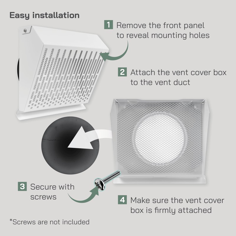Vent Systems 6" Inch Exhaust Vent Cover with Rubber Gasket