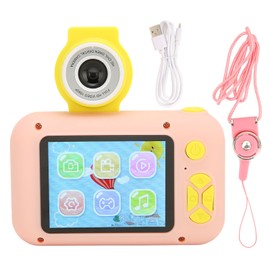 2.4in Kids Digital Camera 1080P 180 Degree Flip Camera Photo Video Game Multifunctional HD Selfie Camera for Boys Girls Pink