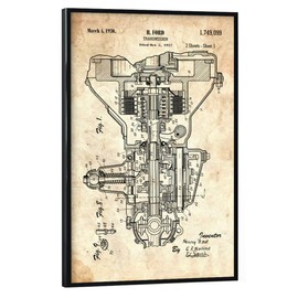 artboxONE Poster with Black Frame 30 x 20 cm Automobile Car Transmission Patent (Antique) Picture Retro Car Driving