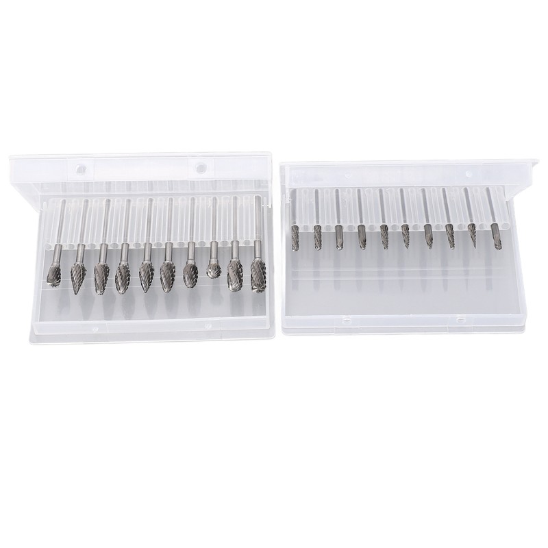 20Pcs Tungsten Carbide Carving Bits Double Cut Rotary Burr Set