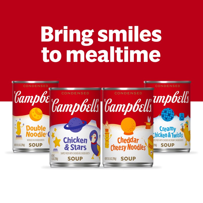 Campbell’s Condensed Kids Double Noodle Soup, 10.5 oz Can (12