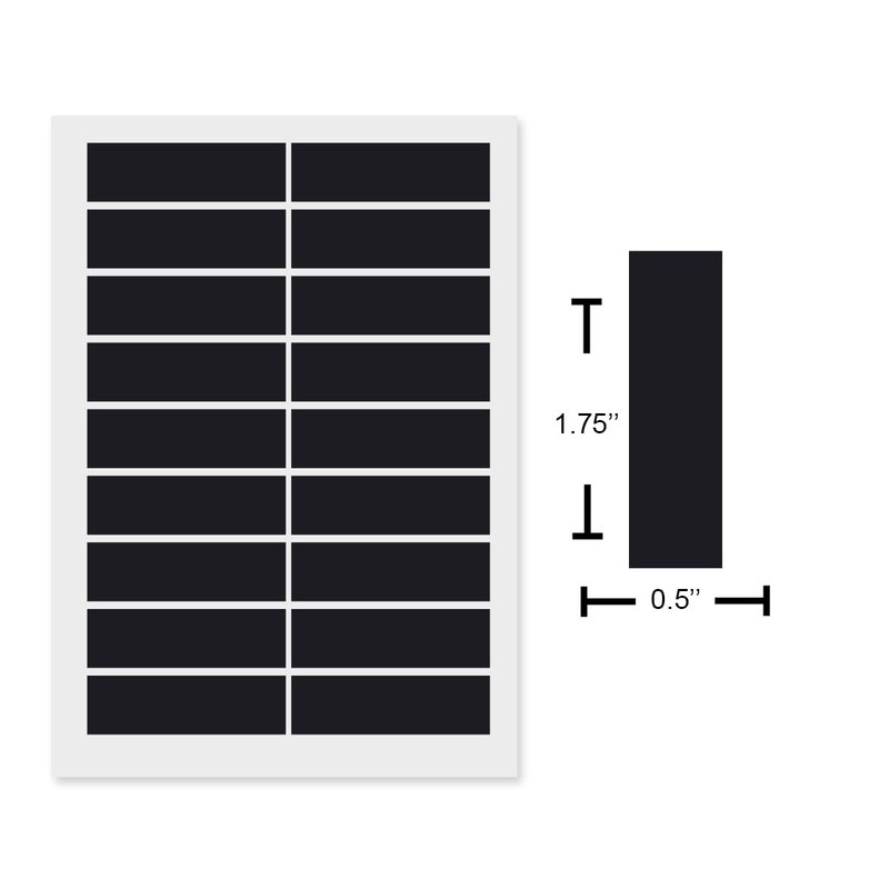 1.75" x .5" Small Rectangle, Adhesive Striker Match Striker Stickers