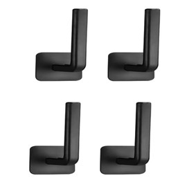 Fcliqzod888 4 Piezas Organizador de Gorras,Ganchos para Gorras en L,Ganchos Adhesivos para Pared (4*Negro)