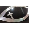 DEEP Engraved Christian Fish Cross Diamond Etched Car Tag Vanity
