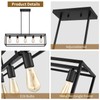 Yusist 5-Light Dining Room Light Fixture,Black Farmhouse Kitchen Island Lighting,Rustic