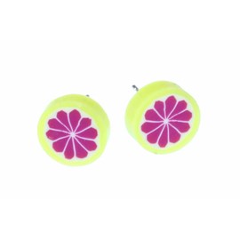 Miniblings Grapefruit Grapefruit Stud Earrings Stud Earrings Fruit Pink/Yellow