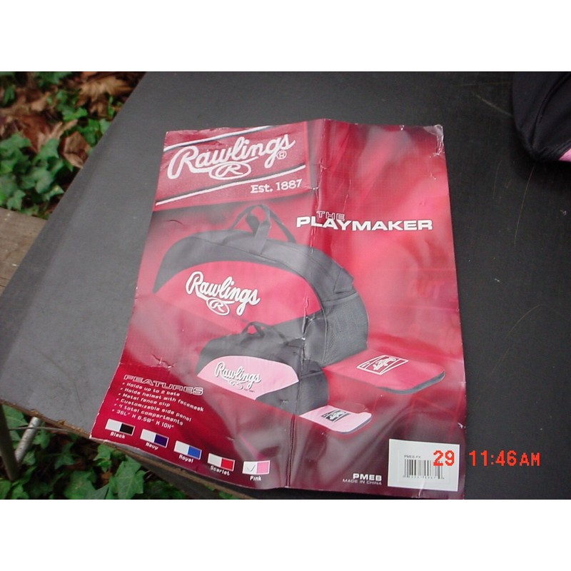 Rawlings Pink Baseball Equipment Bag Baseball Bat & Accessories 36x6.5x10
