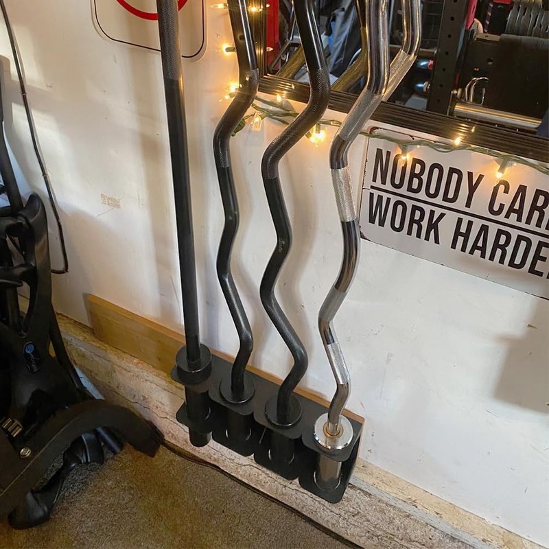 Luwint Barbell Holder Wall Mount, 4 Olympic Bar Storage Stand