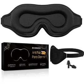 Antifaz para dormir 3D para mujeres y hombre, antifaz para dormir para una oscuridad absoluta, tejido transpirable con correa ajustable para siestas, viajes