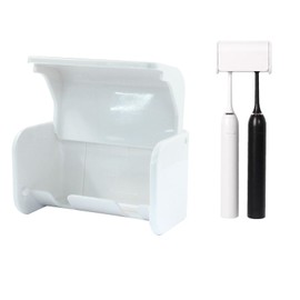 Zorfeter 2 Slots White Wall Mounted with Cover Toothbrush Holder, Toothbrush Storage Organizer Self Adhesive Hanger Rack, Toothbrush Hanger Stand for Bathroom/Cabinet/Dorm