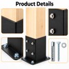2/4-Pack 4x4 or 6x6 Post Base Brackets – Heavy-Duty Matte
