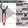 CAROTUPY 5Pcs Adjustable Oil Filter Pliers Set, Universal Oil Filter