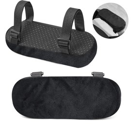 BELEFU Set of 2 Soft Office Chair Arm Covers Memory Foam, Elbow Support Wheelchair Armrest Pads, Chair Arm Rest Pads Cushions for Computer Gaming Desk Chairs Forearms Pressure Relief, Black
