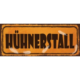 Ontrada Blechschild gewölbt 27x10cm Hühnerstall Deko Geschenk Schild