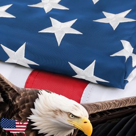 5x8 Ft American Flag,American Flags For Outside,Embroidered Stars Best Flag,Fade Resistant Heavy Duty Waterproof American Flag,Long Lasting All Weather Brass Grommets,AmericanFlag Outdoor Heavy Duty