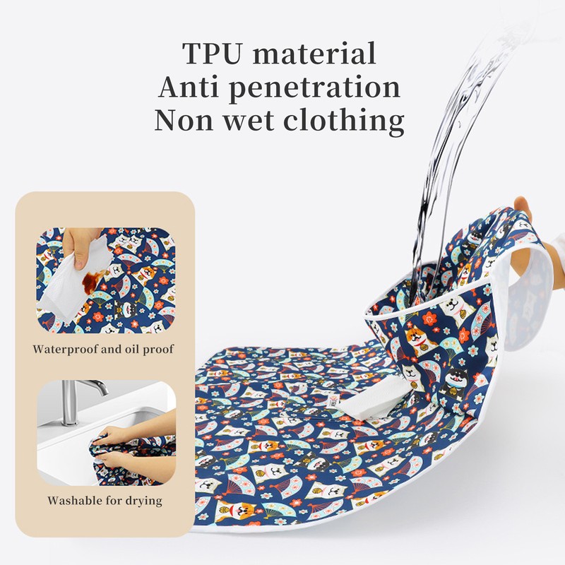 Eating Adults Bib Waterproof Reusable 3 Layers Washable Clothing Protector