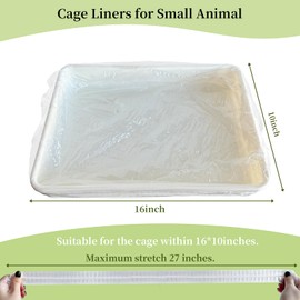 Disposable Small Animal Cage Liners, Rabbit Tray Film Liner Bunny Litter Pan Bags Guinea Pig Cage Toilet Plastic Film for Bird Hamster Chinchilla Hedgehog (100pcs, 27in)