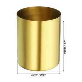 PATIKIL Pencil Holder, Pen Holder for Desk Stainless Steel Pencil Holders Cup Organizer Makeup Brush Holder for Desk Accessories, Golden