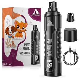 Electric Dog Nail Grinder: 5-Speed Quiet Dog Nail Trimmer with LED Light, Adjustable Safety Guard, Rechargeable Cordless Design for Small to Large Dogs & Cats(Black)