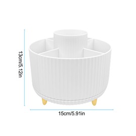Crihovy Desk Organiser, Rotatable 360° White Pen Holder, Large Pen Organiser, Storage Rotating Pen Holder, Office Pencil Rotating Pen Holder, Rotating Rainbow Pen Pot