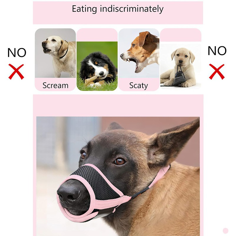 HEELE Dog Muzzle Dog Muzzles Breathable Mesh and Durable Nylon