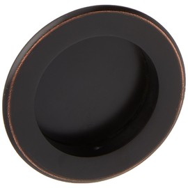 Round Flush Sliding Door Pull - Oil Rubbed Bronze