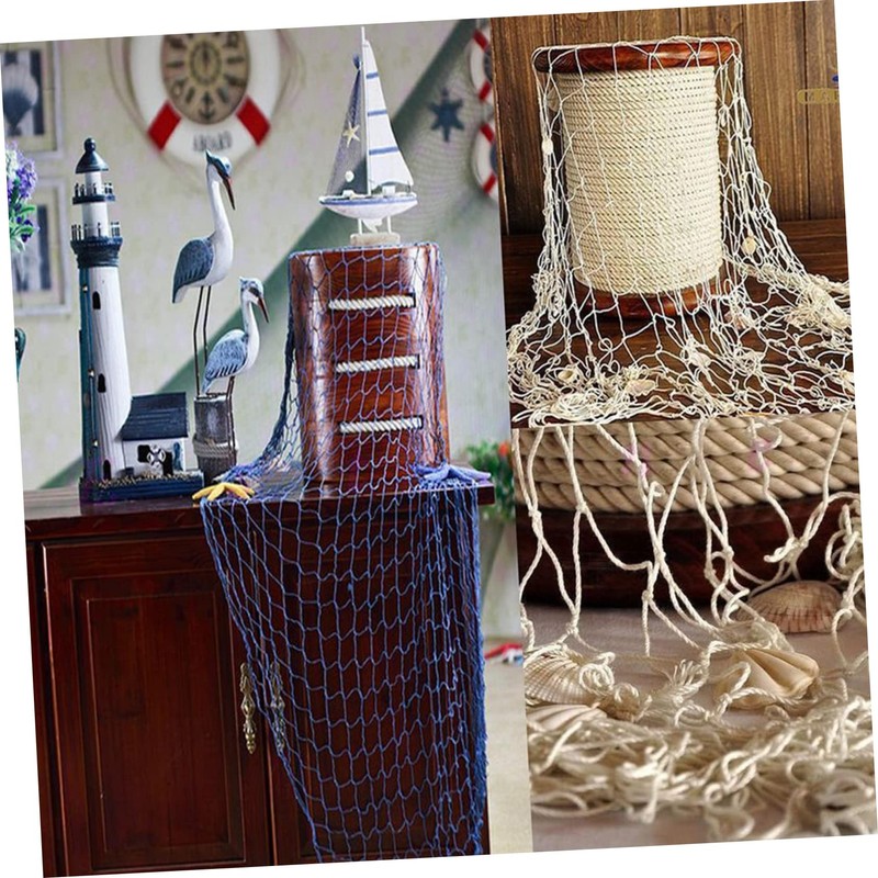 LABRIMP Wall Hanging Nautical Fishing Net Decoration for Luau Party