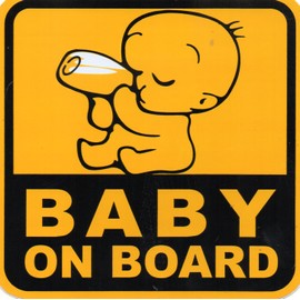Baby On Board In Car Baby () Sticker 1 Sheet Film 130 mm x 130 mm Weatherproof
