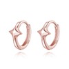 Reffeer Solid 925 Sterling Silver Star Huggie Earrings for Women