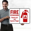 Fire Extinguisher Remove Pin and Squeeze Trigger Sign, 18x24 Inches,