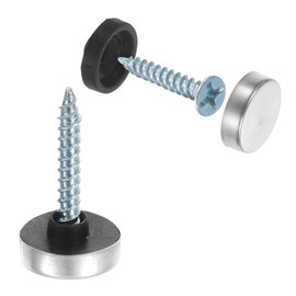 uxcell 12pcs Screw Covers Caps, 14mm Dia Stainless Steel Mirror Screws Decorative Cover Caps Nails Convex Gasket Mirror Screw Fasteners for Sign Advertising Hardware Construction, Silver