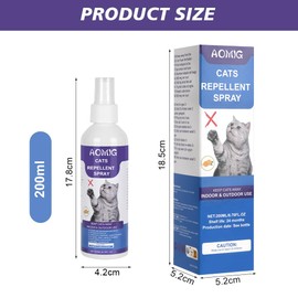 Cat Deterrent Spray, Natural Cat Repellent Spray, Non-Toxic Anti-Scratch Deterrent for Furniture Protection Sofas Rugs Plants, Indoor & Outdoor Safe Effective Training Aid for Cats, 200ml