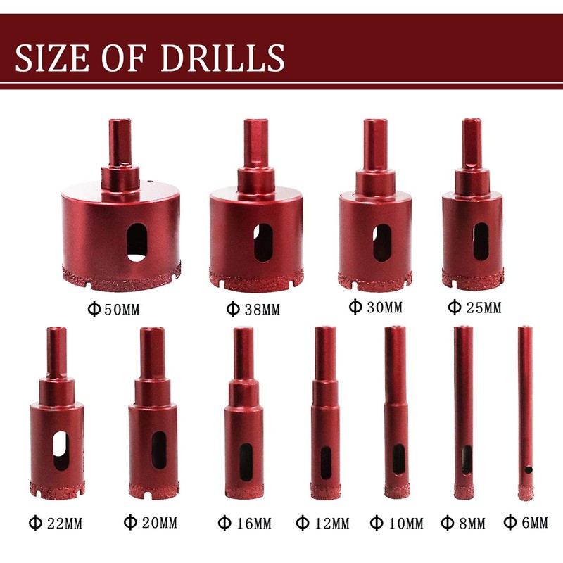 Meccion Diamond Drill Bit Kit Brazing Core Hole Saw Set