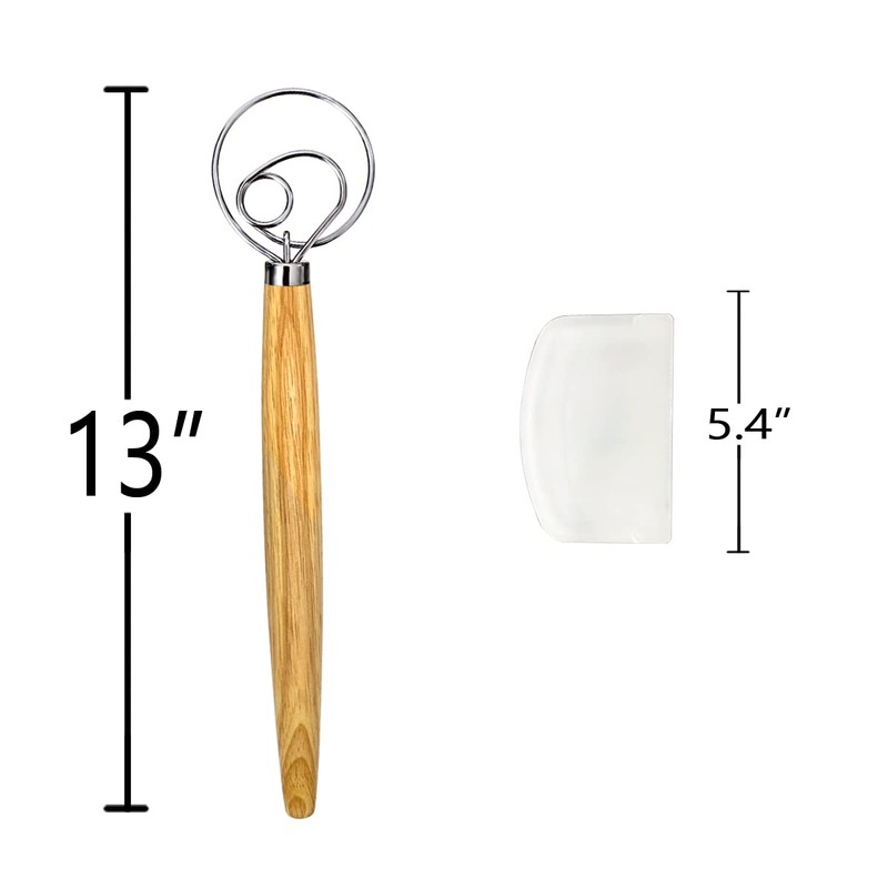 Danish Dough Whisk, Dutch Style Bread Whisk For Sourdough Cooking