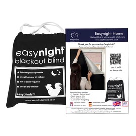 Easynight Blackout Blind, 100% Light Blocking Fabric, XXL, Fit Any Size/Shape Up To 300x145cm, Made to Measure Service Available, No Drill, Easy Use Temporary Permanent Anywhere
