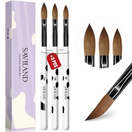 Saviland Nail Brush Set of 3, Gel Nail Brush Set, Beginner, Gel Nail Brush Set, Cute, Gel Nail Supplies, Nail Art Brush, Nail Brush Kit