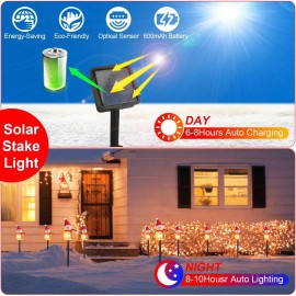 IP55 Waterproof Solar Powered Garden Stake Light 1Pc Outdoor Decorative Christmas Lamp with 3 Snowmen Santa Landscape Light WarType: Stake Light