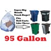 95 Gallon CLEAR Super Big Mouth Trash Bags - 2-MIL