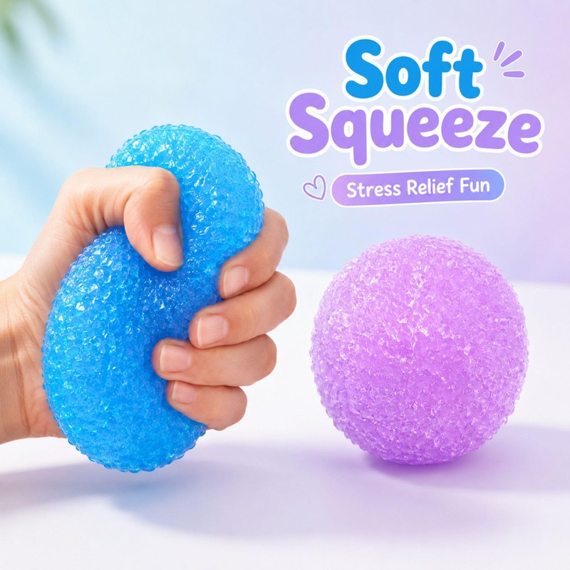 CLPKLQ 2 PCS Slushy Squishy, Textured Round Ornaments, Spiky Exterior