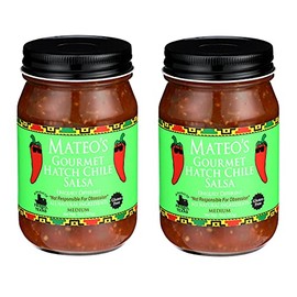 Mateo's Gourmet Hatch Chile Salsa, Medium 16 Oz (Pack of 2)