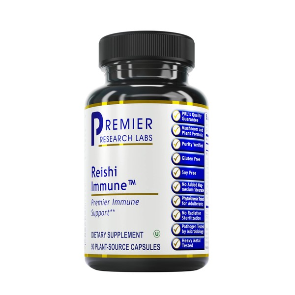 Premier Research Labs Reishi Immune - Supports Immune System - Features Complete Botanical Formula with Reishi Fruiting Body & Fruiting Body Extract - Gluten & Soy Free - 90 Plant-Source Capsules